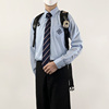 木村叔dk日系制服蓝色衬衫男长袖青少年学生设计感春秋打底衫可外