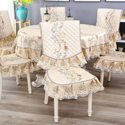 家用中式椅子坐垫定位花，餐桌布艺椅套椅垫，套装圆形餐椅垫