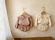 春秋季套装1-2-3周岁女童宝宝，长袖上衣+短裤两件套新生儿婴儿衣服