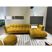 布艺沙发意式轻奢简约模块沙发北欧设计师，别墅客厅豆腐块转角沙发