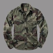 AK军事风春装厚款衬衫长袖外套纯棉多袋山地迷彩工装军旅男装
