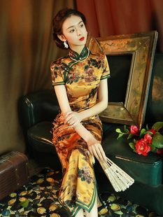 黄色旗袍2023年夏季国潮风改良版中国风连衣裙气质年轻款少女
