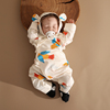 婴姿婴儿夏季薄款连体衣纯棉长袖，和尚服新生儿无骨睡衣，宝宝空调服