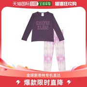 香港直邮潮奢 Calvin Klein 卡尔文 克莱恩 女童两件式天鹅绒套装