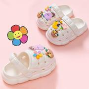 儿童洞洞鞋女童凉拖鞋夏季宝宝可爱1-3岁室内防滑2岁小女孩包头鞋