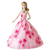 粉红抹胸婚纱裙公主拖尾裙，晚礼服衣服女孩玩具，半包大裙适30cm巴比