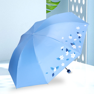 天堂伞银胶防晒防紫外线遮阳伞三折小清新雨伞晴雨两用伞广告