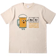啤酒beer趣味卡其色t恤复古美式男女款情侣，纯棉宽松bf短袖tshirt