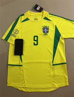2002国家队巴西主场球衣9号罗纳尔23号卡卡足球服球迷版可印号