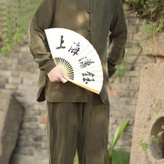 中国风冰丝外套男中式盘扣中青年唐装套装夏季男士宽松休闲汉服潮