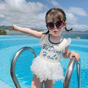 泳衣女款儿童洋气小孩女宝宝游泳衣3岁中小童可爱连体公主裙泳装