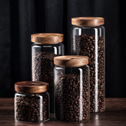 咖啡豆保存罐密封罐玻璃，小瓶子咖啡粉储存罐食品级，储物罐玻璃罐盒