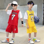 男童短袖篮球服套装夏装，中大童足球衣帅气儿童，运动服训练速干透气