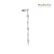 MaBelle/玛贝尔18K白金 N字母系列钻石单边耳钉 27颗粒24-25分