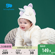 丽婴房童装男女宝宝舒适棉服连体衣婴幼儿冬季卡通连帽保暖连身衣