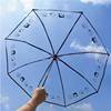 网红透明伞可折叠全自动女日系，透明雨伞女生颜值高大号(高大号)加厚三折伞