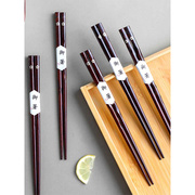 。筷子家用高档一人一筷防滑防霉耐高温木筷日式高端轻奢风家庭筷