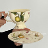 三秋Sanq法式复古柠檬小碎花咖啡杯碟套装下午茶杯中古风小众礼物