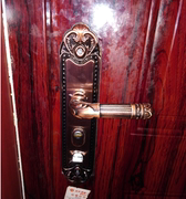 红古铜大门防盗门锁单双开门入户门把手铝合金门拉手锁心锁体欧式
