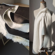 黑白色羊毛卷仿羊羔绒布料加厚毛绒皮草外套服装秋冬卷毛料面料