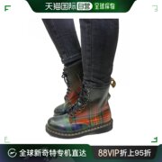 日本直邮Dr.Martens 女士八孔1460格子款马丁靴 本革材质 耐穿时