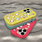 满屏Hello Kitty适用于iPhone15ProMax手机壳苹果14创意硅胶12可爱凯蒂猫多巴胺保护套大孔转音13pro全包软壳