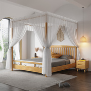 全实木架子床蚊帐家用1米5单人床主卧双人罩子床1.8米民宿四柱床