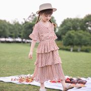 女童2024夏季韩版连衣裙，中大儿童雪纺裙子，蛋糕裙女孩沙滩裙