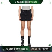 香港直邮潮奢agolde女士，黑色liv牛仔短裙