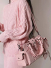 甜酷辣妹风包包女士2024时尚，复古鳄鱼纹手提包粉色通勤斜挎包