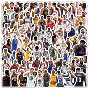 100张NBA球星贴纸 库里科比詹姆斯篮球明星手机壳手账防水小贴画