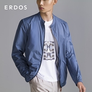 ERDOS 男装夹克春夏湖蓝色薄款拉链设计外套橡筋下摆设计机车风