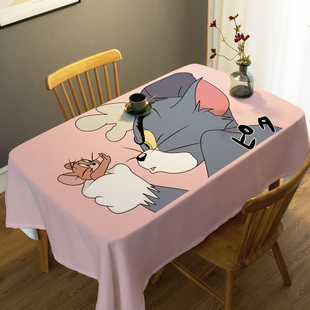 猫和老鼠海绵宝宝桌布，客厅茶几学生书桌，电脑桌垫定制家用防尘垫