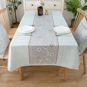 布艺桌布桌旗一体棉麻中式田园小清新长方形茶几布餐桌布台布