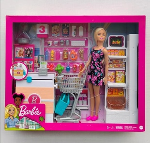 芭比娃娃芭比超市购物达人芭比梦幻衣橱小小旅行家女童过家家玩具