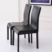 时尚现代简约皮餐椅酒店餐厅餐桌椅办公家用黑白色靠背椅凳子