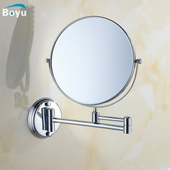 浴室化妆镜壁挂卫生间折叠镜子 双面放大美容镜酒店8寸旋转伸缩镜