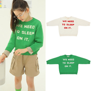 新可亲子!韩国童装，pchees儿童字母，针织衫长袖毛衣2色