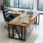 2024老板办公桌实木电脑桌家用带，柜单人办公桌椅组合经理