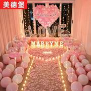 求婚布置房间卧室内520情人节惊喜浪漫场景，创意表白道具装饰