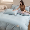 无印良品2024纯棉双拼被套单件全棉AB版高端纯色被罩床上用品