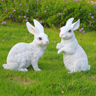 树脂工艺品兔子摆件仿真雕塑花园摆饰园林景观森系婚庆装饰品大号