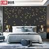 银杏叶现代简约北欧宜家独刺绣，墙布卧室床头，客厅沙发电视背景壁布