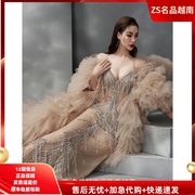 ZS名品越南设计师Lylia 23重工水钻网纱高级感轻奢性感女神套装裙