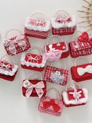 新年大红色小香风儿童珍珠，手提包宝宝可爱蝴蝶结链条，包女童(包女童)零钱包
