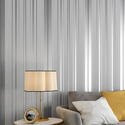 银灰竖条纹背景墙纸现代简约客厅，卧室餐厅装修家用家装灰色系壁纸