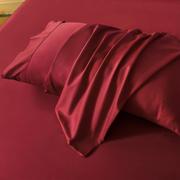 简约新婚庆(新婚庆)床上红色，四件套全棉100支长绒棉结婚被套床单床笠款