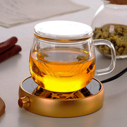 玻璃茶杯加厚带盖透明泡茶圆趣杯耐热硼硅玻璃杯花茶杯公杯创意