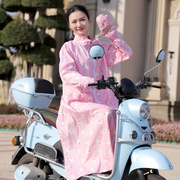 骑车电动摩托车女夏季长款纯棉防晒衣全身防紫外线披肩长袖挡风衣
