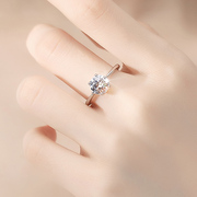 925纯银戒指仿真钻石钻戒女结婚求婚男婚戒一对时尚个性情侣对戒